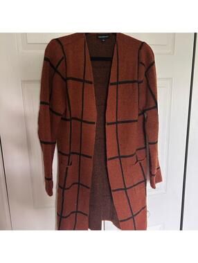 Fortune & Ivy Brown and Black Cardigan Sweater